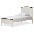 Baxton Studio Harry Classic Butter Milk and Walnut Finishing Twin Size Platform Bed 125-6812